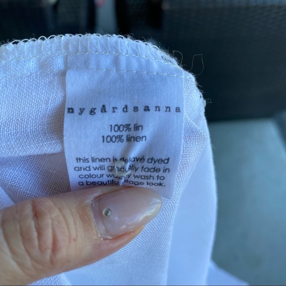 Nygårds Anna crisp white linen half button tunic shirt S - Picture 6 of 10